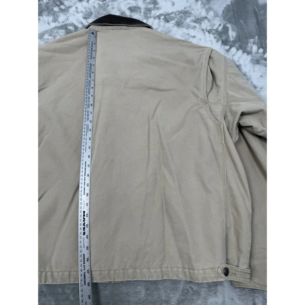 Vintage Sorel Canvas Jacket Mens XXL 2XL Beige Chore Coat Fleece Work 90s Y2K